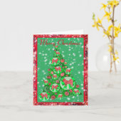 Samoyed Dog Kerstmis Bows op Cute Holiday Kaart (Gele Bloem)