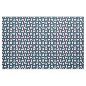 Samoyed dog Kerstmis floral navy blue Stof (Yard (91,4 cm))