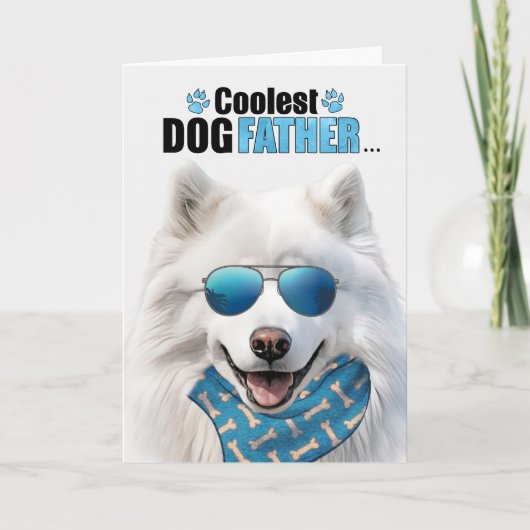 Samoyed Dog Koudste papa Vaderdag Feestdagen Kaart (Voorkant)