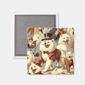 Samoyed Dog Naadloos Schilderen Magneet (Voorkant / Achterkant)