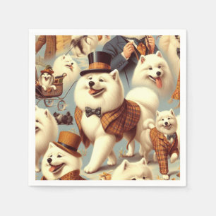 Samoyed Dog Naadloos Schilderen Servet