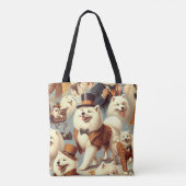 Samoyed Dog Naadloos Schilderen Tote Bag (Achterkant)