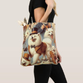 Samoyed Dog Naadloos Schilderen Tote Bag (Dichtbij)