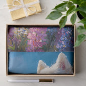 Samoyed Dog Paarse Lupine Flowers Decoupage Tissuepapier (Geschenk)