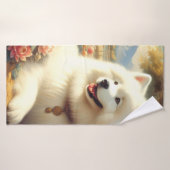  Samoyed Dog Painting Badhanddoek (Badhanddoek)