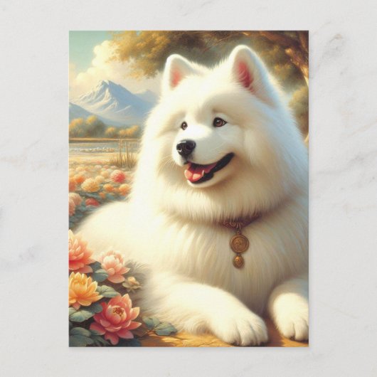  Samoyed Dog Painting Briefkaart (Voorkant)