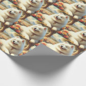 Samoyed Dog Painting Cadeaupapier (Hoek)