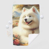  Samoyed Dog Painting Golfhanddoek (Insitu)