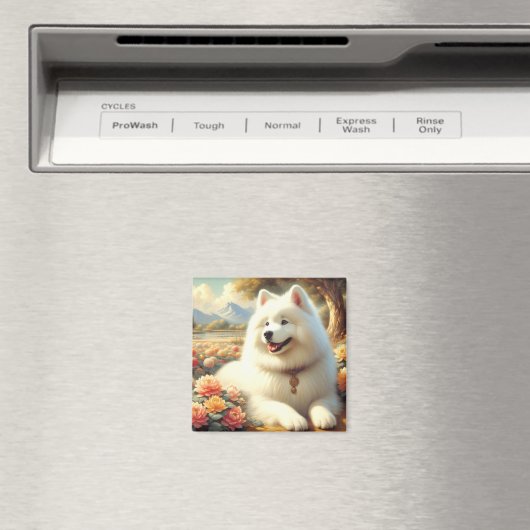  Samoyed Dog Painting Magneet (Insitu (Vaatwasser))