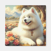  Samoyed Dog Painting Magneet (Voorkant)