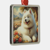 Samoyed Dog Painting Metalen Ornament (Rechts)