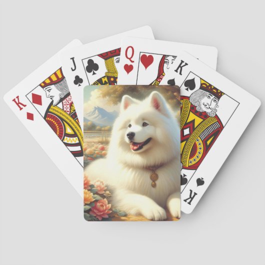  Samoyed Dog Painting Pokerkaarten (Achterkant)