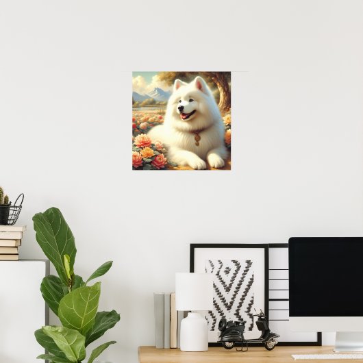  Samoyed Dog Painting Poster (Thuiskantoor)