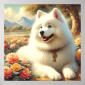  Samoyed Dog Painting Poster (Voorkant)