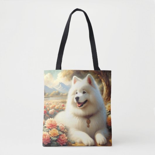 Samoyed Dog Painting Tote Bag (Voorkant)