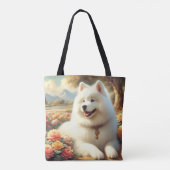 Samoyed Dog Painting Tote Bag (Achterkant)