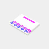 Samoyed Dog & Paw Hot Pink & Blue Silhouette Post-it® Notes (Schuin)