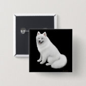 Samoyed Dog Pin Vierkante Button 5,1 Cm (Voorkant /achterkant)