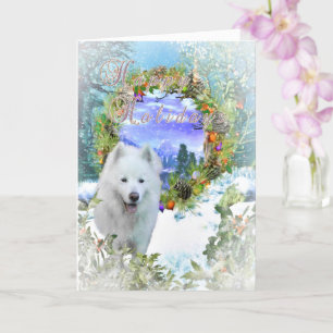 Samoyed Dog PRETTIGE FEESTDAGEN CHRISTMAS-kaart Kaart