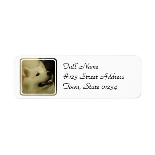 Samoyed Dog Return Address Label (Voorkant)