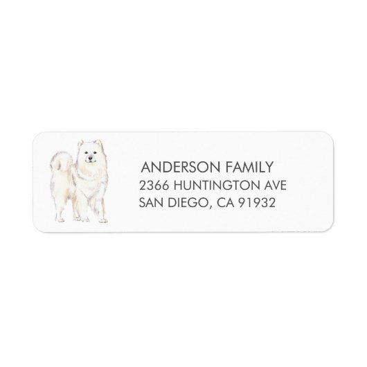 Samoyed Dog Return Address Label (Voorkant)
