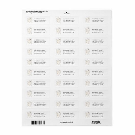 Samoyed Dog Return Address Label (Full Sheet)