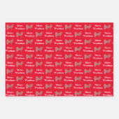 Samoyed Dog Silhouet Rood Merry Woofmas Inpakpapier Vel (Voorkant)