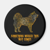 Samoyed Dog Silhouette Fun Halloween Magnet (Voorkant)