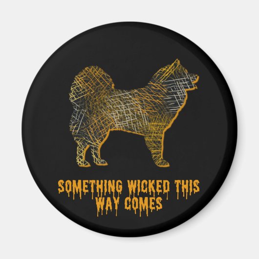 Samoyed Dog Silhouette Fun Halloween Magnet (Voorkant)