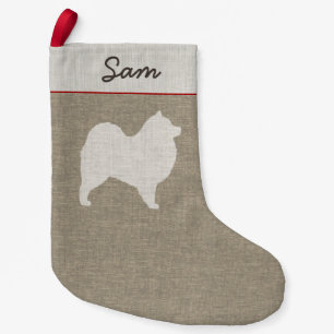Samoyed Dog Silhouette Personalized Holiday Xmas Kleine Kerstsok