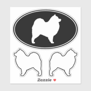 Samoyed Dog Silhouetten Vinyl Sticker Set