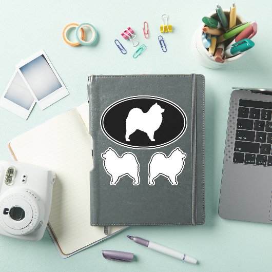 Samoyed Dog Silhouetten Vinyl Sticker Set (iPad Cover)
