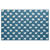 Samoyed Dog Silhouettes Pattern Blue en White Stof (Fat Quarter)