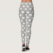 Samoyed Dog Silhouettes Pattern Grey and White Leggings (Achterkant)