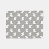 Samoyed Dog Silhouettes Pattern White en Grey Fleece Deken (Voorkant (Horizontaal))