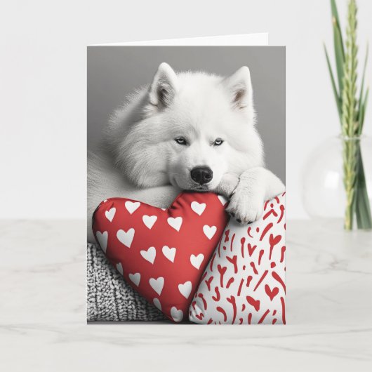 Samoyed Dog Valentijn Kaart (Voorkant)