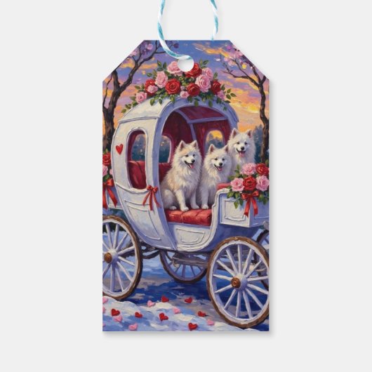Samoyed Dog Valentine's Day  Cadeaulabel (Achterkant)