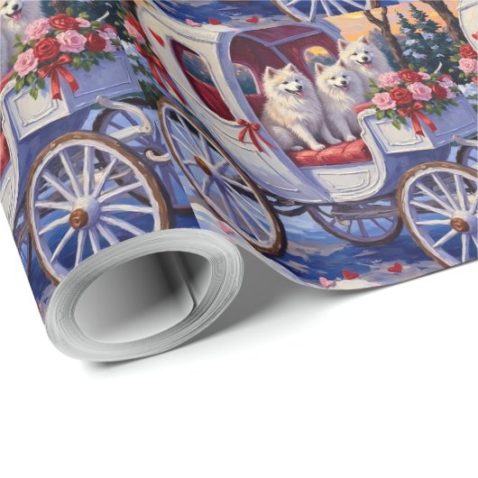 Samoyed Dog Valentine's Day  Cadeaupapier (Rol Hoek)