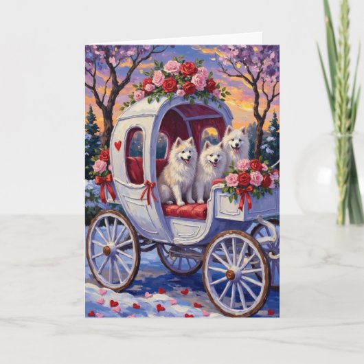 Samoyed Dog Valentine's Day  Kaart (Voorkant)