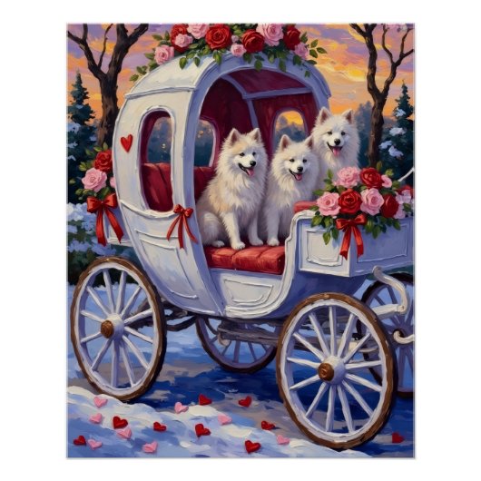 Samoyed Dog Valentine's Day  Perfect Poster (Voorkant)