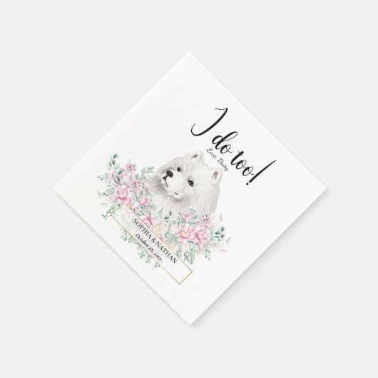 Samoyed Dog Wedding Cocktail Napkins Servet (Hoek)