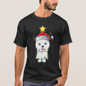 Samoyed Dog Xmas Lighting Tree Matching Samoyed Ch T-shirt (Voorkant)