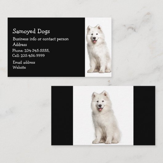Samoyed Dogs Breeder Pet Sitter Visitekaartje (Voorkant / Achterkant)