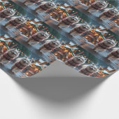 Samoyed Dogs Christmas Snow Holiday Cadeaupapier (Hoek)