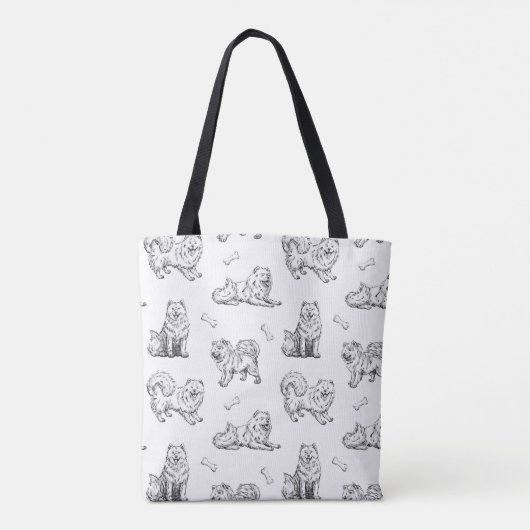 Samoyed dogs pattern tote bag (Achterkant)