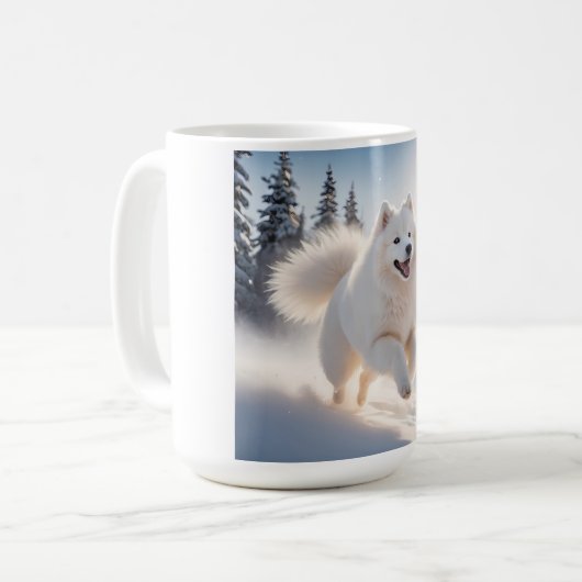Samoyed Elegant Coffee Mok (Voorkant links)
