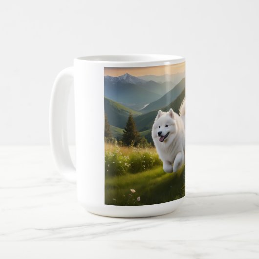 Samoyed Elegant Coffee Mok (Voorkant links)