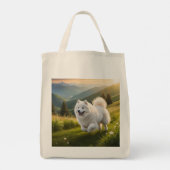 Samoyed Elegant Grocery Canvas tas (Achterkant)