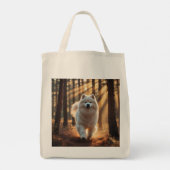 Samoyed Elegant Grocery Canvas tas (Achterkant)