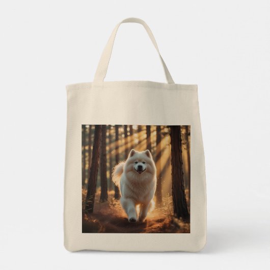 Samoyed Elegant Grocery Canvas tas (Achterkant)